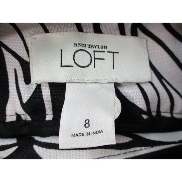 Ann Taylor Loft Womens Black & White Floral Print Skirt Size 8 - Picture 2 of 9